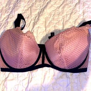 Pink sparkle/black Victoria’s Secret bra NWOT
